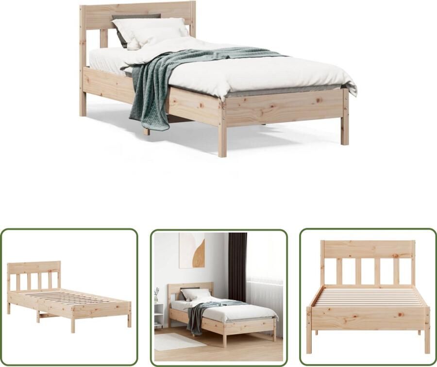 VidaXL Grenenhout Bed Frame Massief Hout Bed Bedframe zonder matras massief grenenhout 90x190 cm Tweepersoons Bed Kopen Boxspring Alternatief