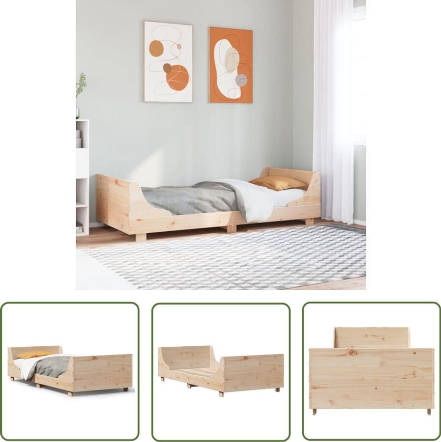 VidaXL Grenenhout Bed Houten Bed Frame Bedframe zonder matras massief grenenhout 90x200 cm Tweepersoons Bed Frame 90x200 Slaapkamersdecoratie