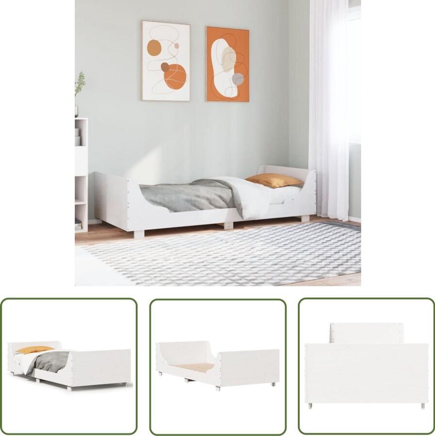 VidaXL Grenenhout Bed Houten Bed Frame Bedframe zonder matras massief grenenhout wit 140x200 cm Bed Frame 140x200 Witte Bed Frame Modern Bed Frame