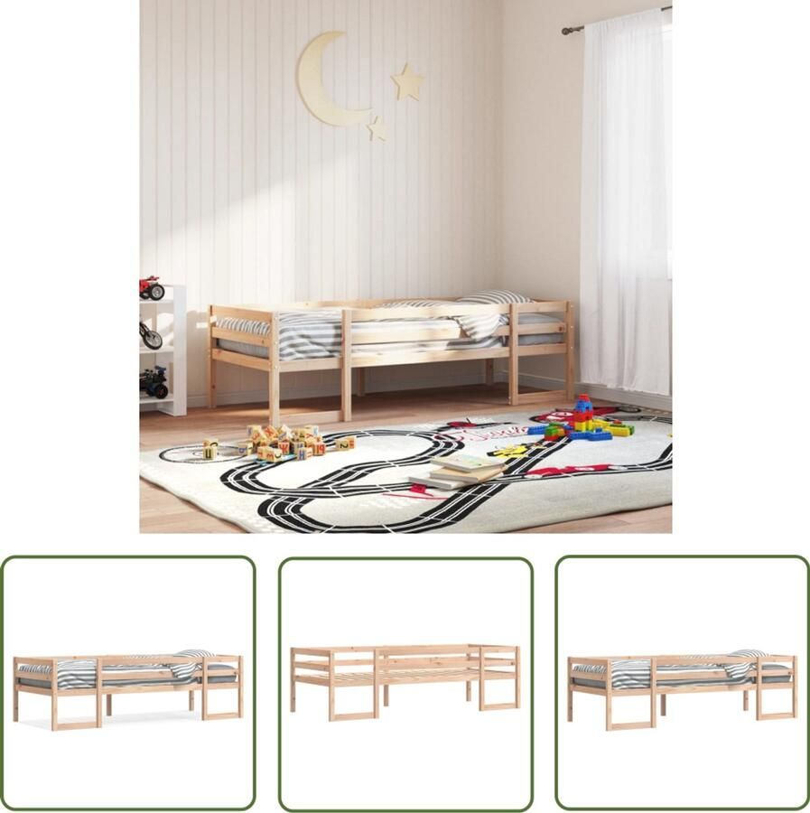 VidaXL Grenenhout Bed Kinderbed Kinderbedframe massief grenenhout 75x190 cm Kids Bed Baby Bed Peuterbed