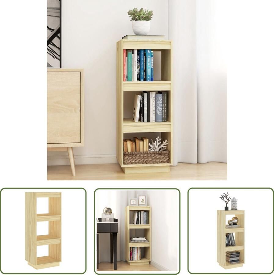 The Living Store Boekenkast kamerscherm 40x35x103 cm massief grenenhout Boekenkast Grenenhout Boekenkast Boekenplank Opslagmeubel Kamerdivider - Foto 2