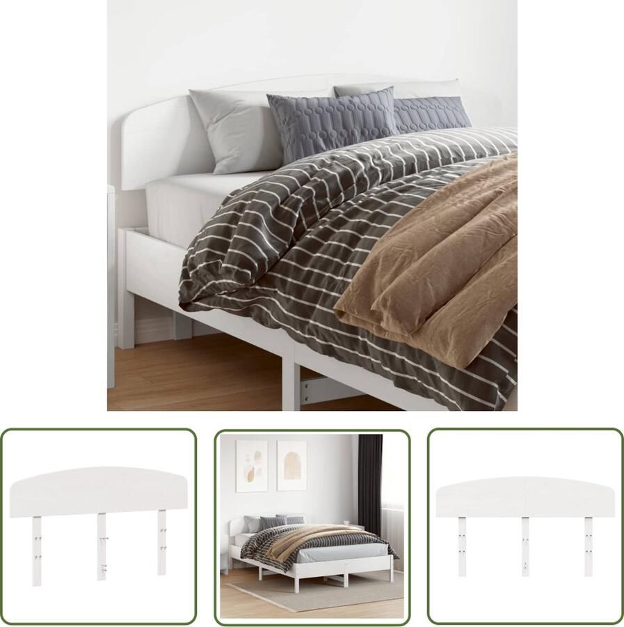 The Living Store Hoofdbord Classic Grenenhout 155.5 x 81 cm Rustieke uitstraling Hoofd Bord Grenenhout Hoofdbord Wit Vintage Hoofdbord Beddecoratie