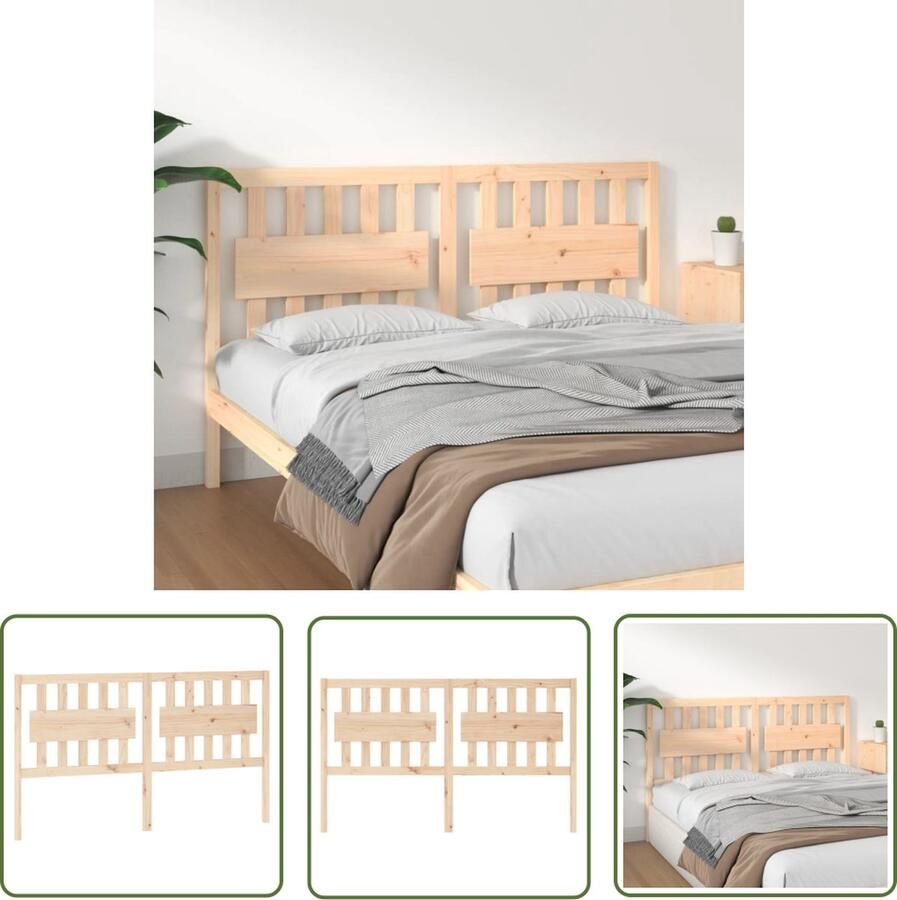 The Living Store Hoofdbord 165 5x4x100 cm massief grenenhout Hoofd Bord Grenenhout Hoofdeinde Rustic Style Vintage