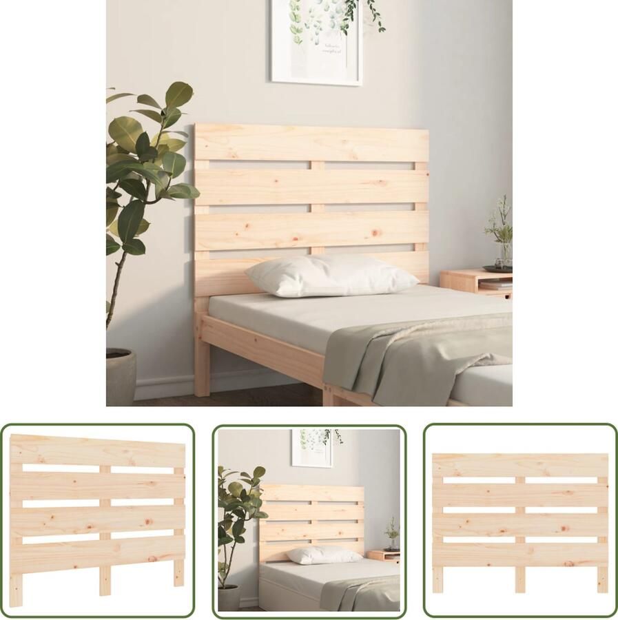 The Living Store Houten Hoofdeinde Grenenhout 90 x 3 x 80 cm Trendy en Gelat Ontwerp Hoofd Bord Grenenhout Hoofdeinde Houten Hoofdbord Slaapkamer Decoratie