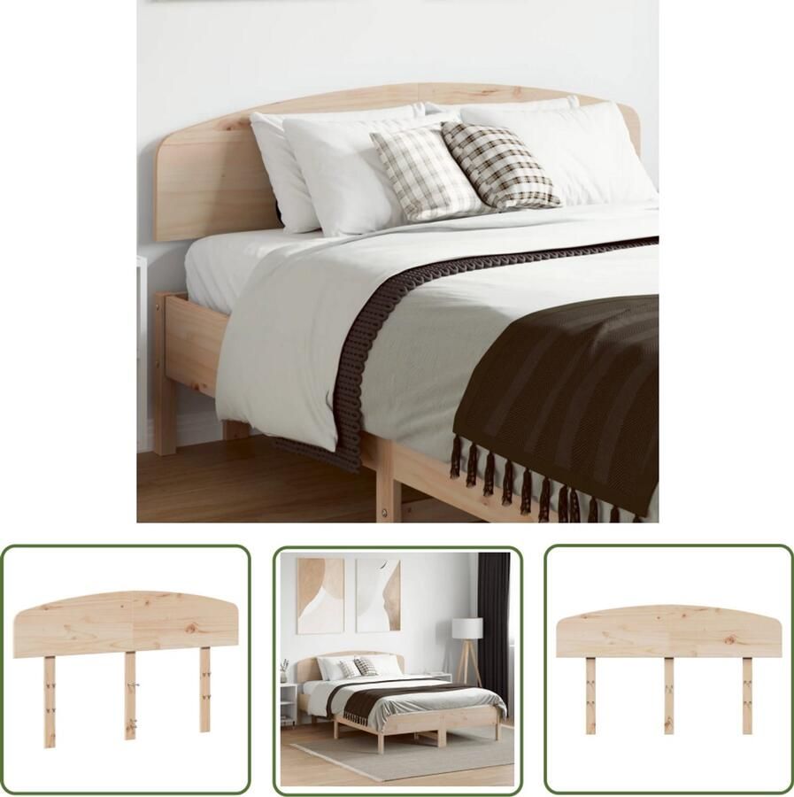 The Living Store Hoofdbord 120 cm massief grenenhout Hoofdbord Grenenhout Massief Hout Slaapkamerr Bedbank