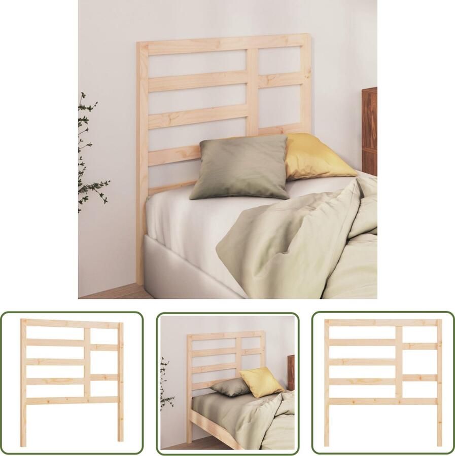 The Living Store Houten Hoofdeinde Grenenhout 81 x 4 x 104 cm Montage vereist Hoofd Bord Grenenhout Hoofdbord Houten Hoofdeinde Bed Hoofdbord Bruin