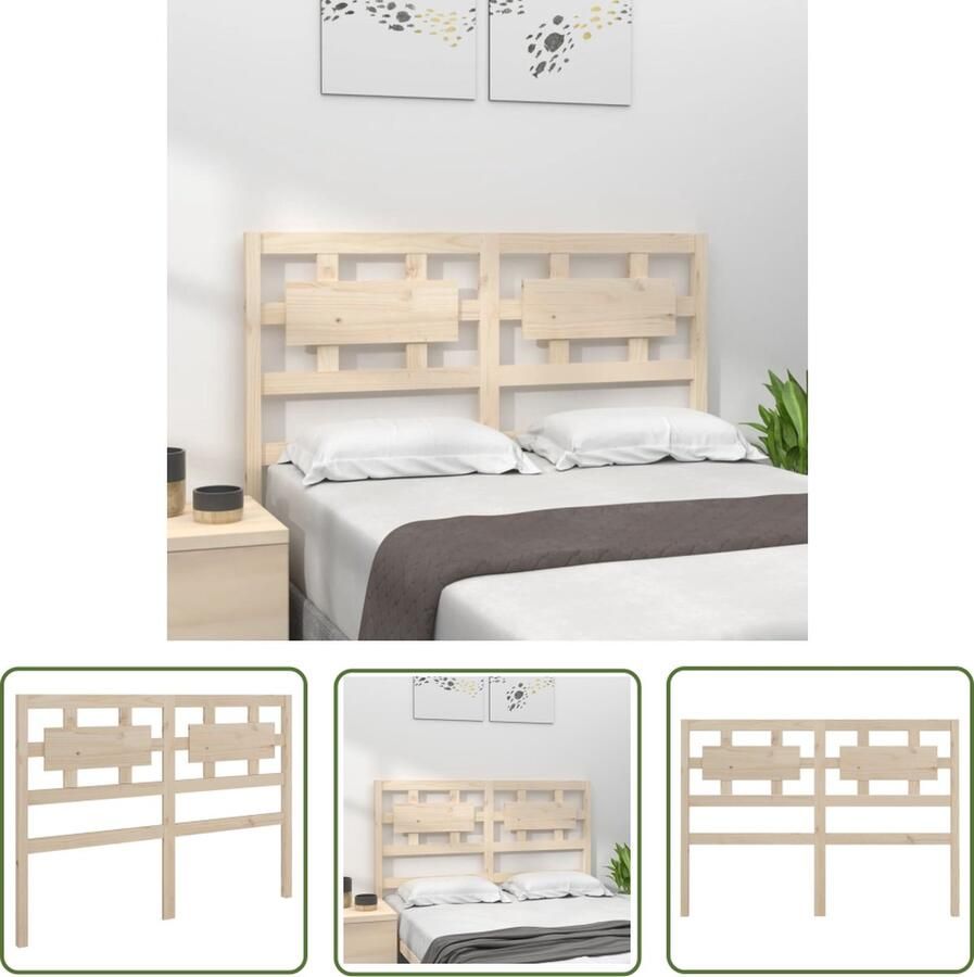 The Living Store Houten Hoofdeinde Grenenhout 125.5 x 4 x 100 cm Rustieke Charme Houten Hoofdeinde Grenenhout Hoofdbord Rustic Interieur Landelijk Meubilair Comfortabel Hoofdbord