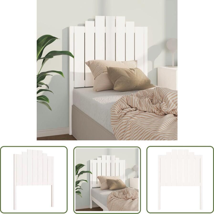 The Living Store Houten Hoofdeinde Grenenhout 81 x 4 x 110 cm Wit Houten Hoofdeinde Grenenhout Hoofdbord Wit Hoofdeinde Hoofdbord Bedroom Decor Rustic Headboard