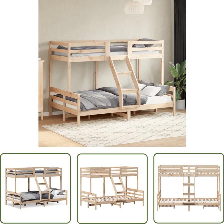 VidaXL Stapelbed massief grenenhout 80x200 120x200 cm Stapelbed Grenenhout Houten Bed Tweepersoonsbed Kinderbed