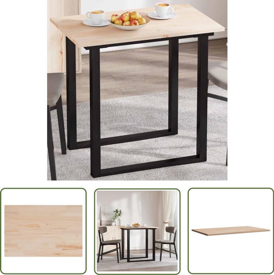 The Living Store Tafelblad rechthoekig 80x50x1 7 cm massief grenenhout Tafeltblad Grenenhout Tafelblad Vervangen Rustic Design Landelijke Keuken