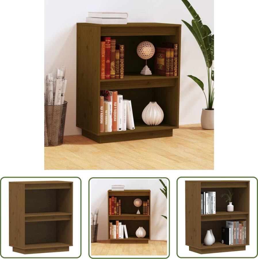 The Living Store Wandkast 60x34x75 cm massief grenenhout honingbruin Wandkast Hout Grenenhouten Meubilair Opbergkast Salontafel