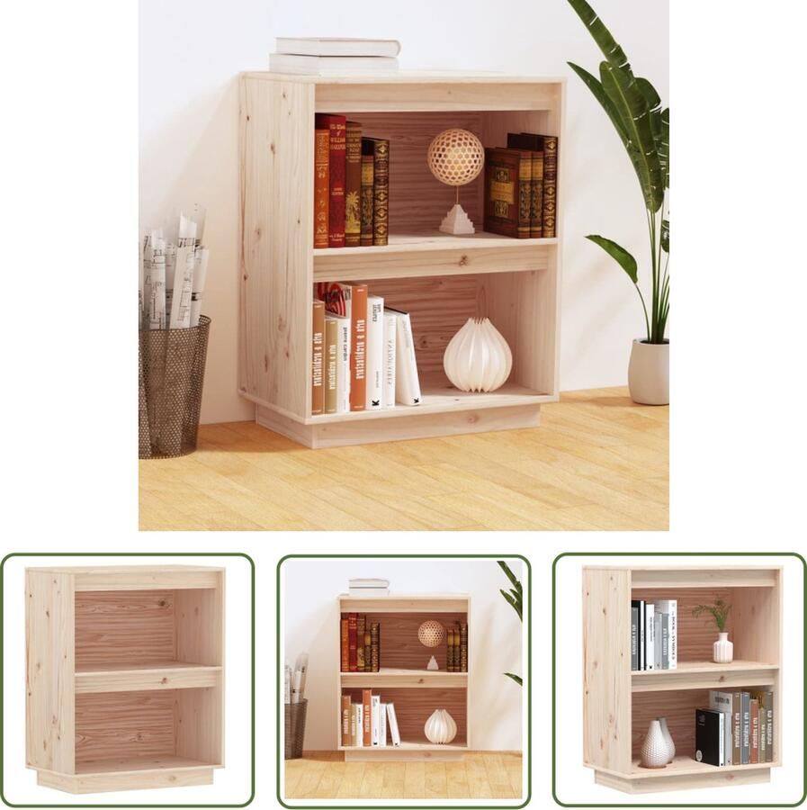 The Living Store Wandkast 60x34x75 cm massief grenenhout Wandkast Grenenhout Opbergkast Displaykast Salontafel