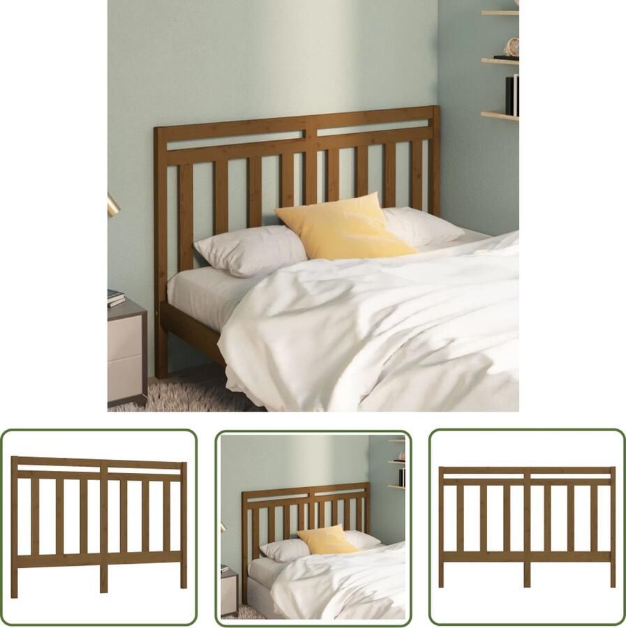 The Living Store Hoofdeinde Grenenhout Klassiek 126x4x100 cm Honingbruin Hoofd Bord Grenenhoute Hoofdboard Hoofdeinde Klassieke Hoofdbord Honingbruin Hout Hoofdbord