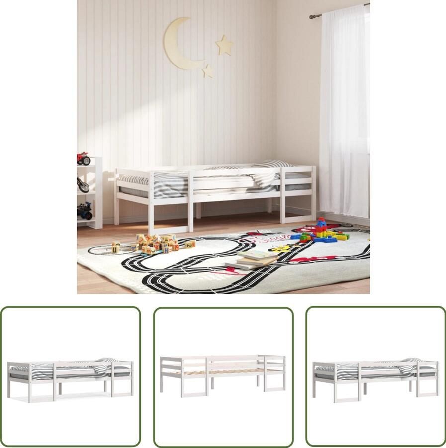 VidaXL Grenenhouten Bed Kinderbed Kinderbedframe massief grenenhout wit 90x190 cm Kids Bed Baby Bed Kinderkamer Decoratie