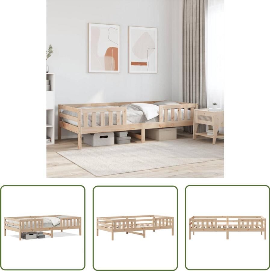 VidaXL Grenenhouten Bed Massief Houten Bed Bedframe zonder matras massief grenenhout 75x190 cm Bed Frame Tweepersoons Bed Minimalistisch Bed