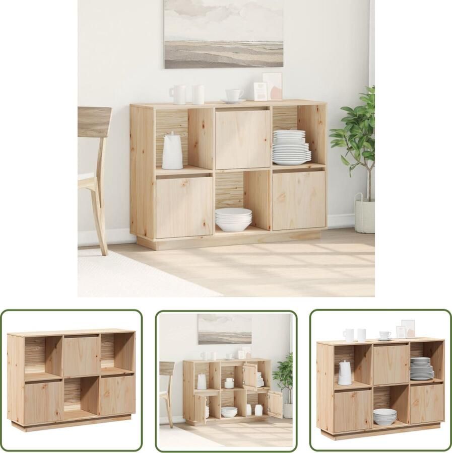 VidaXL Dressoir 110 5x35x80 cm massief grenenhout Dressoir Grenenhouten Dressoir Vintage Dressoir Landelijk Dressoir Modern Dressoir