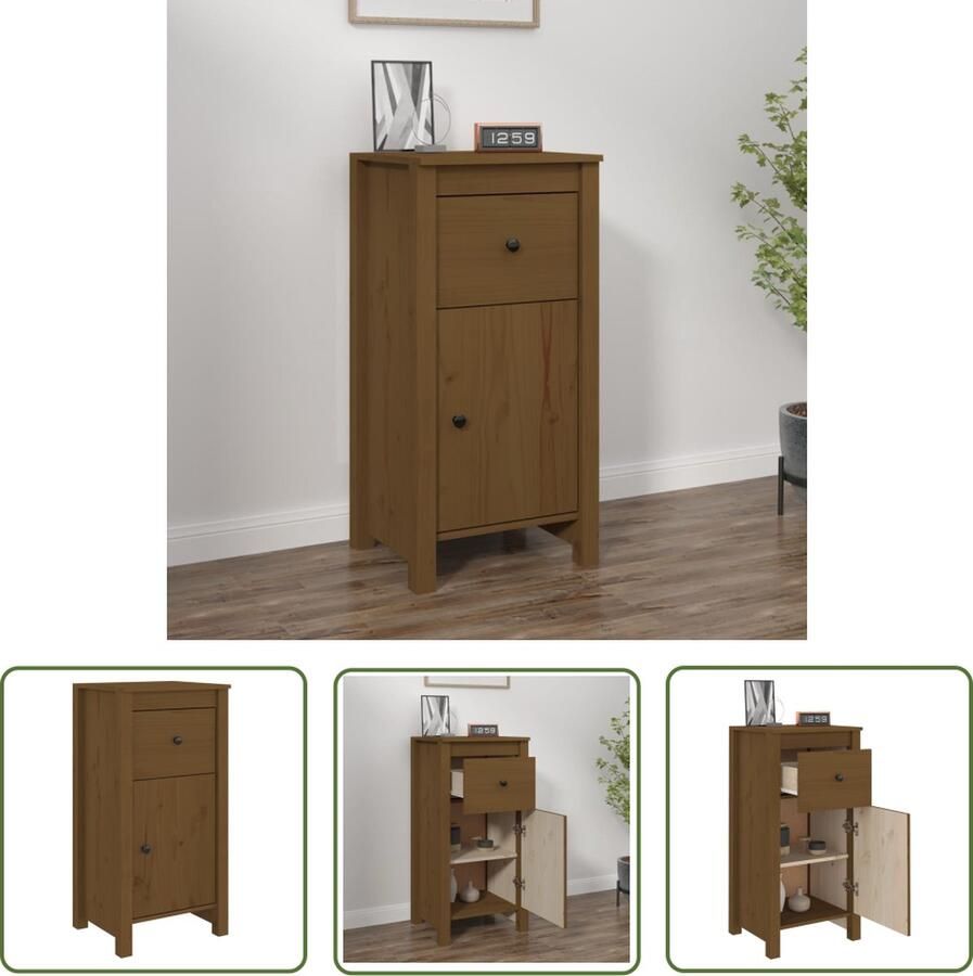 VidaXL Dressoir 40x35x80 cm massief grenenhout honingbruin Dressoir Grenenhouten Dressoir Vintage Dressoir Landelijk Dressoir Salontafel