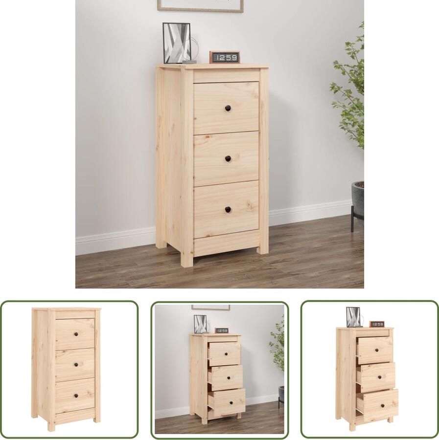 The Living Store Dressoir 40x35x80 cm massief grenenhout Dressoir Houten Dressoir Grenenhout Dressoir Vintage Dressoir Salontafel