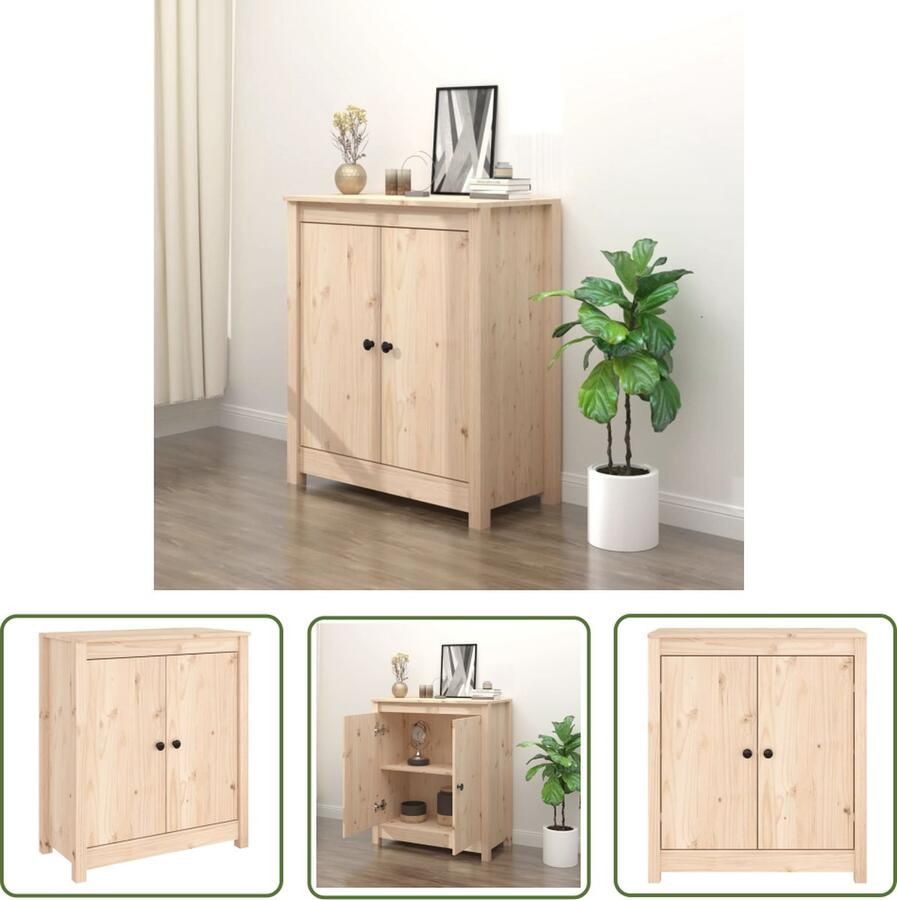 The Living Store Dressoir 70x35x80 cm massief grenenhout Dressoir Houten Dressoir Grenenhout Dressoir Vintage Dressoir Landelijk Dressoir