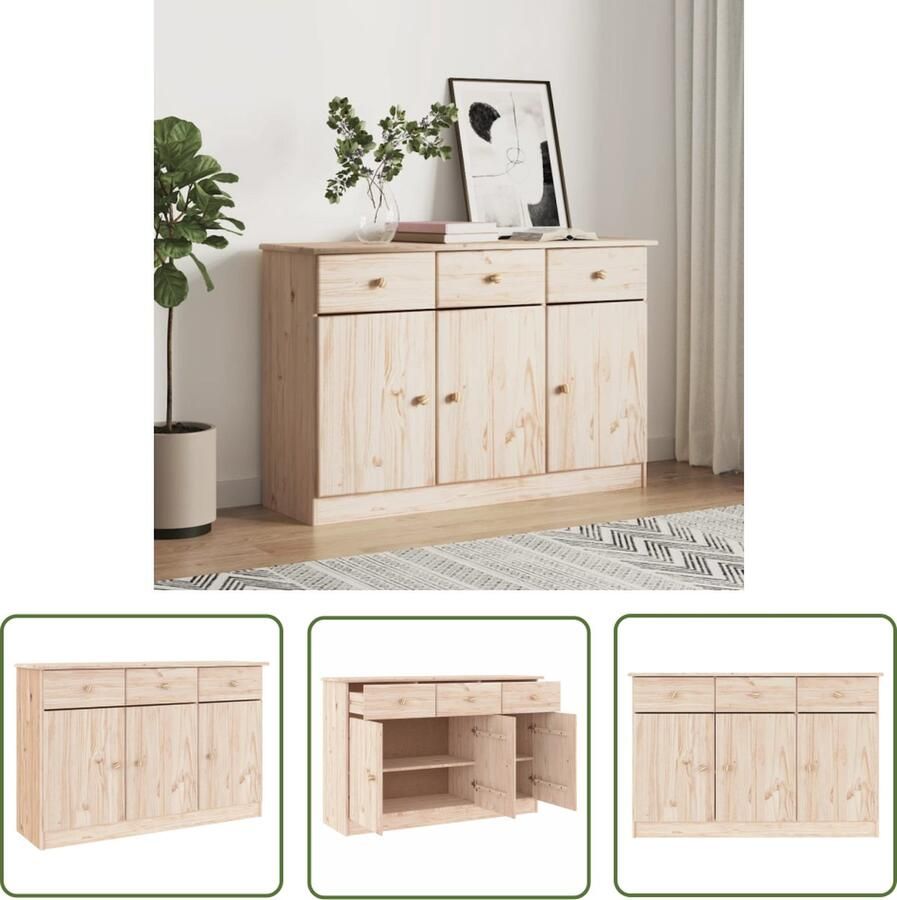 VidaXL Dressoir ALTA 112x35x73 cm massief grenenhout Dressoir Grenenhouten Dressoir Vintage Dressoir Landelijke Dressoir Salontafel