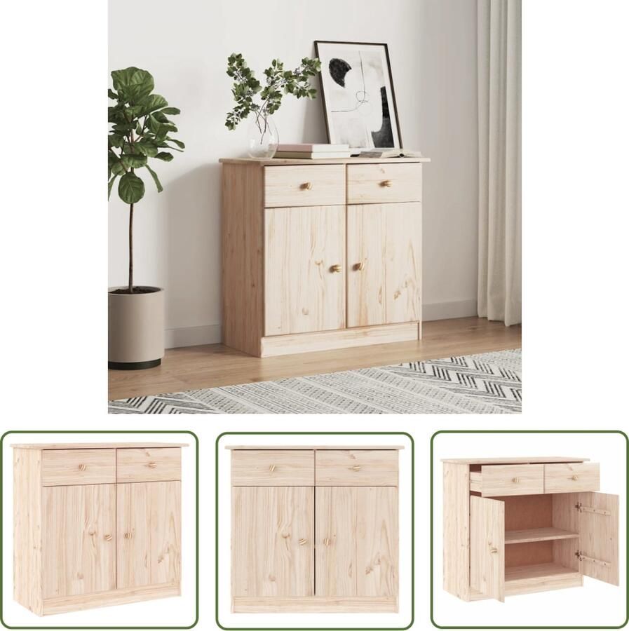 VidaXL Dressoir ALTA 77x35x73 cm massief grenenhout Dressoir Grenenhouten Dressoir Vintage Dressoir Landelijke Dressoir Salontafel