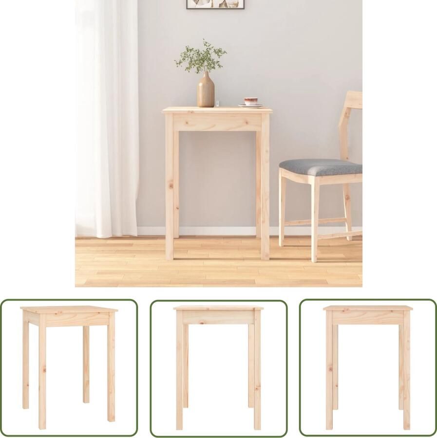 The Living Store Eettafel Grenenhout 55x55x75 cm Klassieke stijl Eetkamertafel Grenenhouten Tafel Houten Tafel Kleine Eettafel Moderne Eettafel - Foto 2