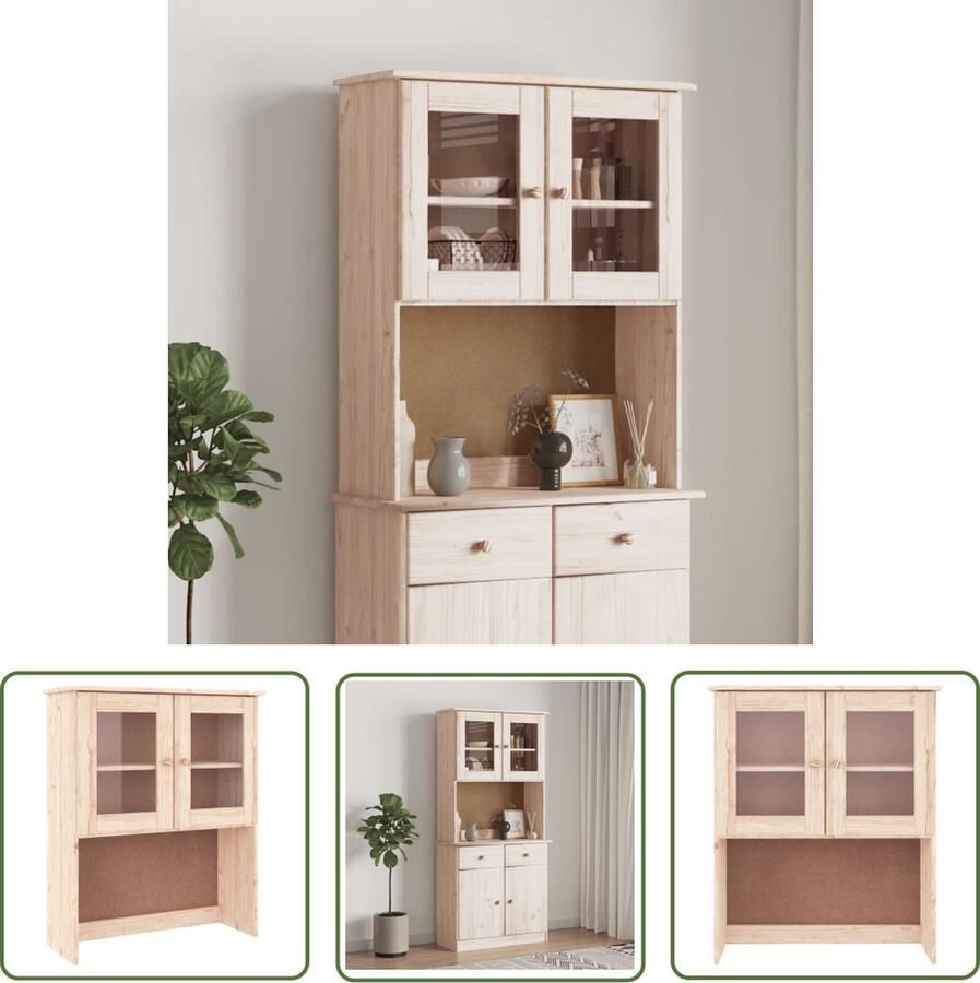 The Living Store Opzetkast ALTA 77x30x92 cm massief grenenhout Opzetkast Kamermeubel Grenoble Hout Vintage Kast Opslagruimte