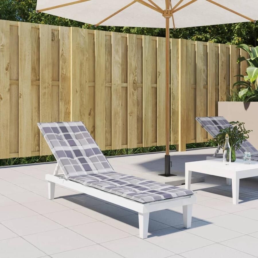 VidaXL Grijs Terrasstoelkussen 75+105x50x4 cm Tuinstoel Kussen Terras Kussen Oxford Stof Waterafstotend Kussen Zitkussen Outdoor Kussen Grijs Kussen Design Kussen - Foto 3