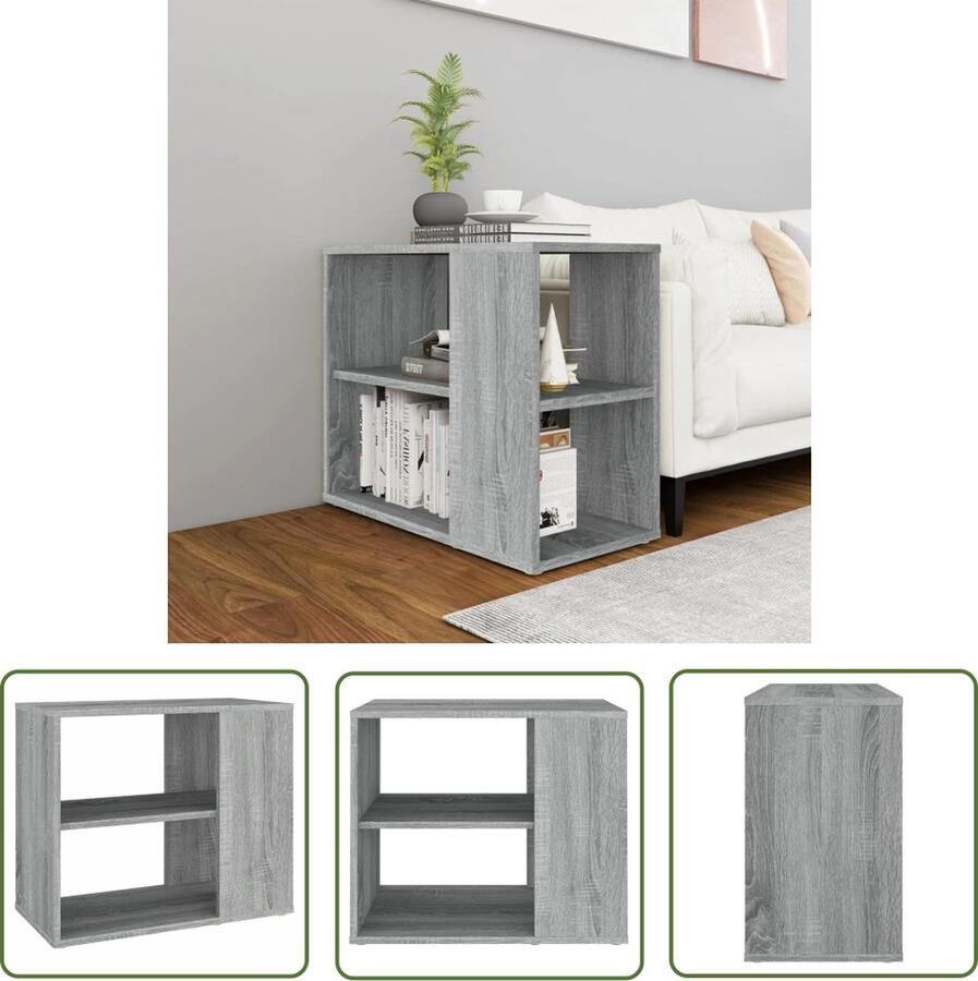 The Living Store Bijzetkast Klassiek design Duurzaam bewerkt hout Ruime opbergruimte Stabiel bovenblad Gemakkelijk schoon te maken Grijs sonoma eiken 60x30x50 (BxDxH) Wandmontage vereist