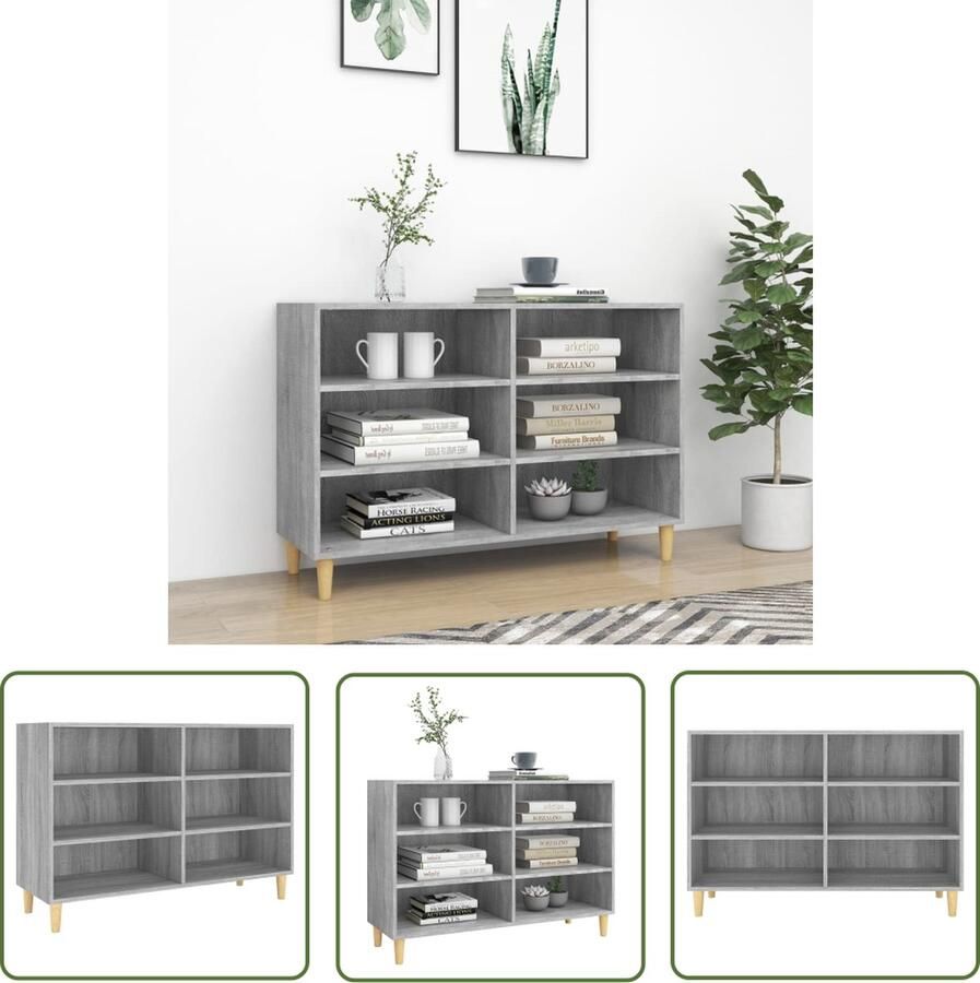 VidaXL Dressoir 103 5x35x70 cm bewerkt hout grijs sonoma eikenkleurig Dressoir Grijze Dressoirs Scandinavisch Dressoir Modern Dressoir Tv-kast