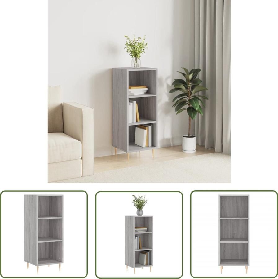 VidaXL Dressoir 34 5x32 5x90 cm bewerkt hout grijs sonoma eikenkleurig Dressoir Grijze Dressoirs Houten Dressoir Sonomaneiken Dressoir Compacte Dressoir