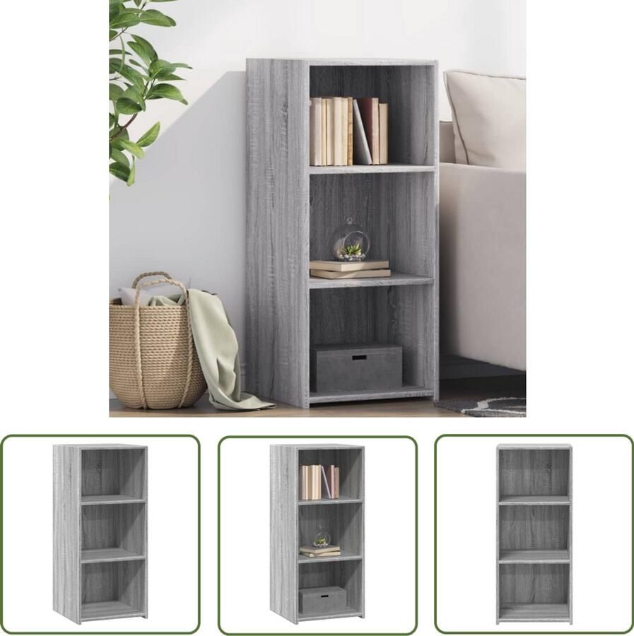 The Living Store Dressoir 40x41x93 cm bewerkt hout grijs sonoma eikenkleurig Dressoir Scandinavisch Design Grijze Eiken Tafel Houten Dressoir Opbergkast