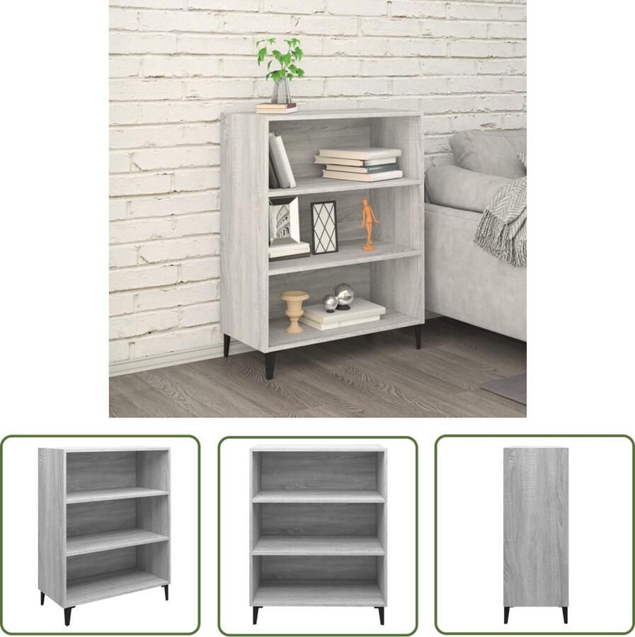 The Living Store Dressoir 69 5x32 5x90 cm bewerkt hout grijs sonoma eikenkleurig Dressoir Houten Dressoir Grijze Dressoir Vintage Dressoir Salontafel