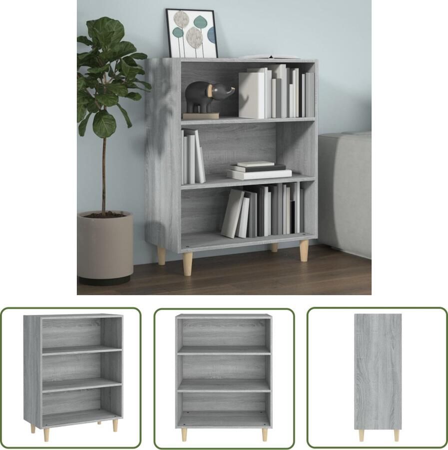 The Living Store Dressoir 69 5x32 5x90 cm bewerkt hout grijs sonoma eikenkleurig Dressoir Bijzettafel Houten Dressoir Grijze Dressoir Salontafel