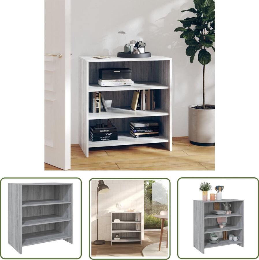 VidaXL Dressoir 70x40 5x75 cm bewerkt hout grijs sonoma eikenkleurig Dressoir Grijze Dressoirs Houten Dressoirs Salontafel Tv Tafel
