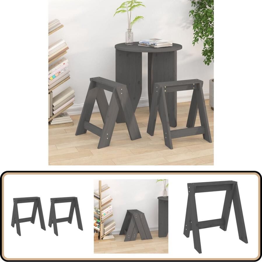 VidaXL -Krukken-2-st-40x40x45-cm-massief-grenenhout-grijs