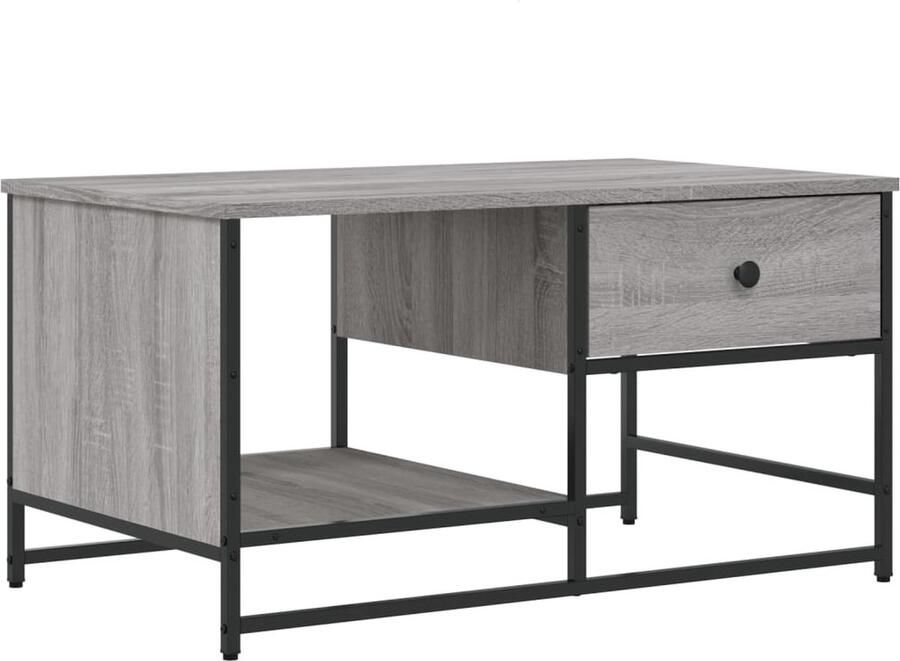 The Living Store Salontafel Grijs Sonoma Eiken 85.5 x 51 x 45 cm Duurzaam hout Voldoende opbergruimte Salontafel Grijze Salontafel Houten Salontafel Bijzettafel Salon Meubilair
