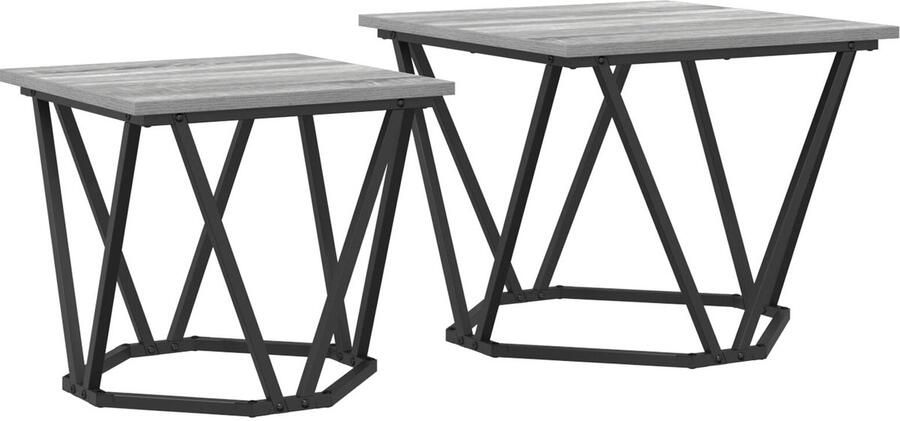 VidaXL Grijze sonoma Engineered wood en metaal Medium Duurzaam - Foto 2