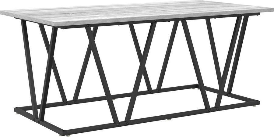 VidaXL Grijze Sonoma Salontafel 100x50x40 cm Gemaakt van Engineered Hout en Metaal