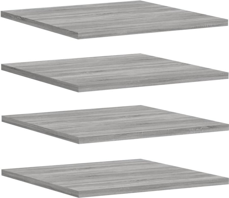 VidaXL Wandschappen 4 stuks Grijs Sonoma Eiken Zwevende Wandplanken Wanddecoratie Opbergruimte Woonaccessoires Houtsoort