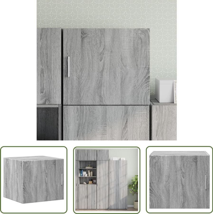 VidaXL Wandkast 45x42 5x40 cm bewerkt hout grijs sonoma eikenkleurig Wandkast Grijze Wandkast Houten Wandkast Sonoma Eiken Kleur Compact Design