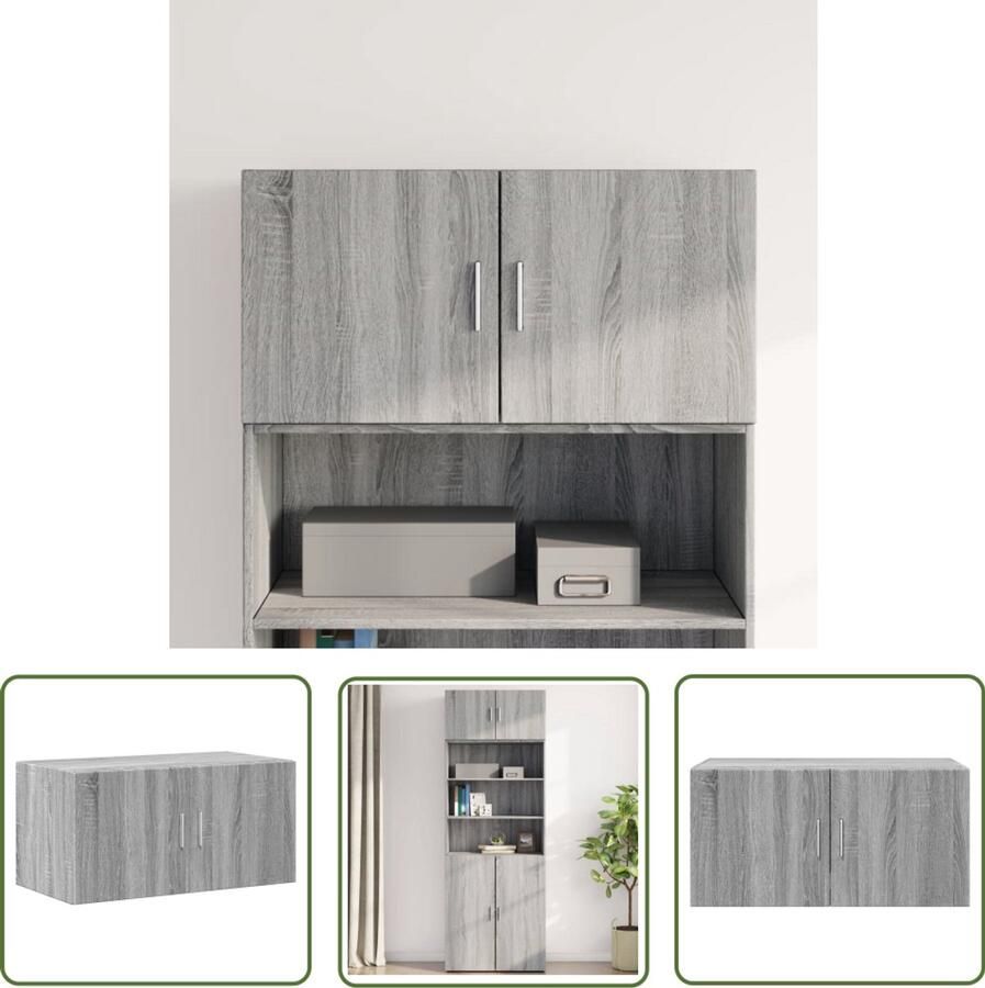 VidaXL Wandkast 80x42 5x40 cm bewerkt hout grijs sonoma eikenkleurig Wandkast Grijze Wandkast Houten Wandkast Badkamerkast Keukenkast