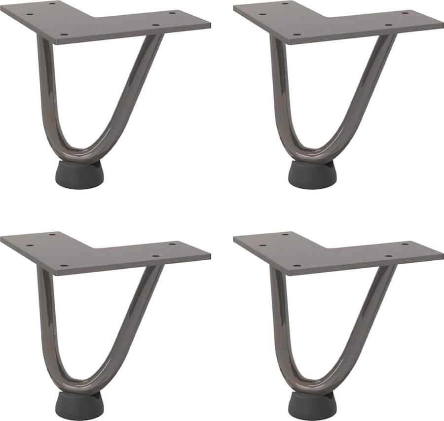 VidaXL Haarspeld tafelpoten 10 cm Set van 4 Salontafel Potten Haarspelden Poten Metalen Tafelpoten Vintage Tafelpoten Industrieel Tafelpoten