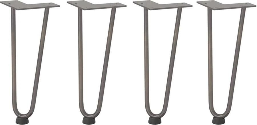 VidaXL Haarspeld tafelpoten 30cm Massief Staal Haarspeld Tafelpoten Salontafel Potten Tafelpoten Modern Metalen Tafelpoten Vintage Tafelpoten
