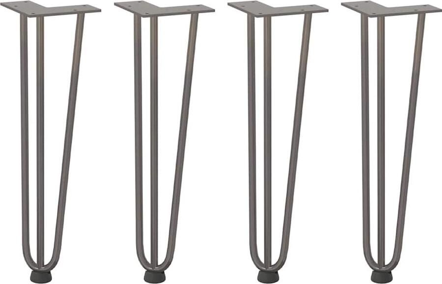 VidaXL Haarspeld tafelpoten 42 cm massief staal Salontafel Potten Industriële Tafelpoten Metalen Tafelpoten Hairpin Table Legs Vintage Tafelpoten