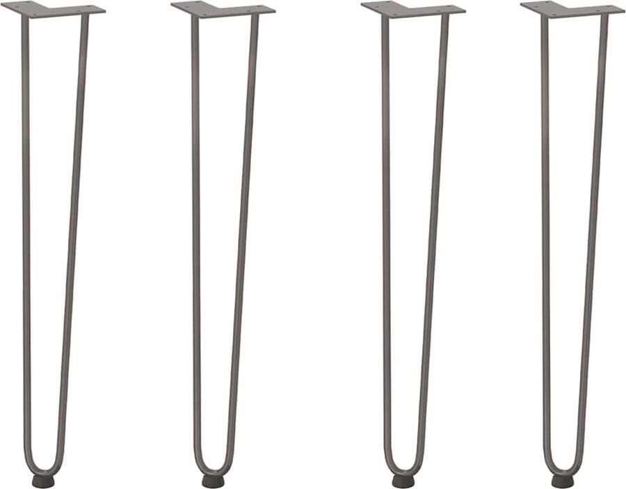 VidaXL Haarspeld tafelpoten 72 cm massief staal Haarspeld Tafelpoten Industrieel Metalen Tafelpoten Staal Tafelpoten Modern