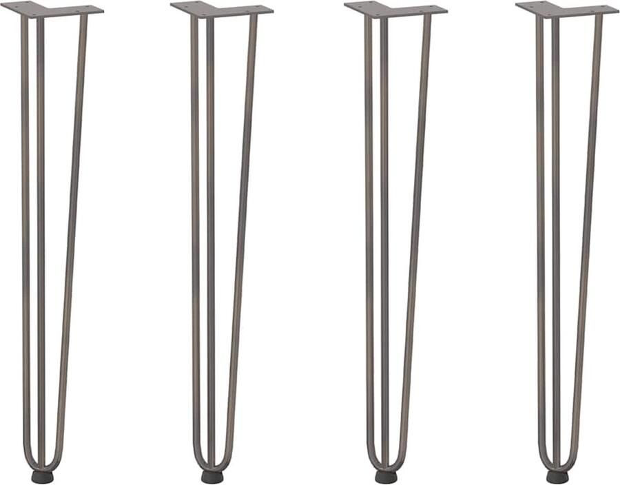 VidaXL Haarspeld tafelpoten 72 cm Staal 4 stuks Haarspeld Tafelpoten Salontafel Potten Tafelpoten Modern Metalen Tafelpoten Zwarte Tafelpoten - Foto 2