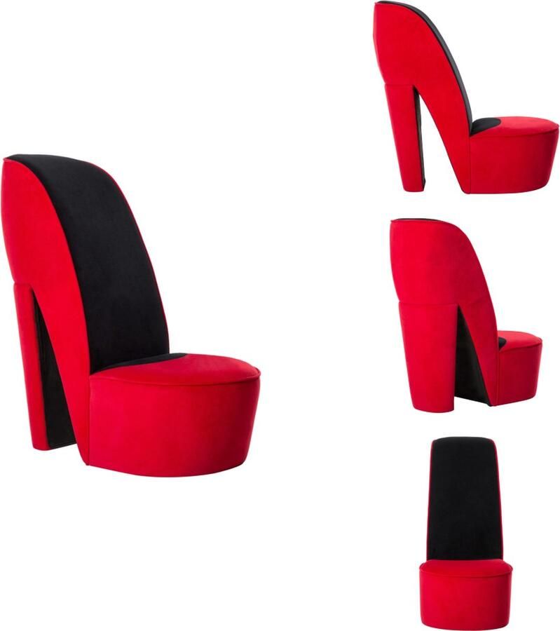 VidaXL Hakstoel Hakstoelen Pumpstoel Pumpstoelen Hakstoel fluweel rood