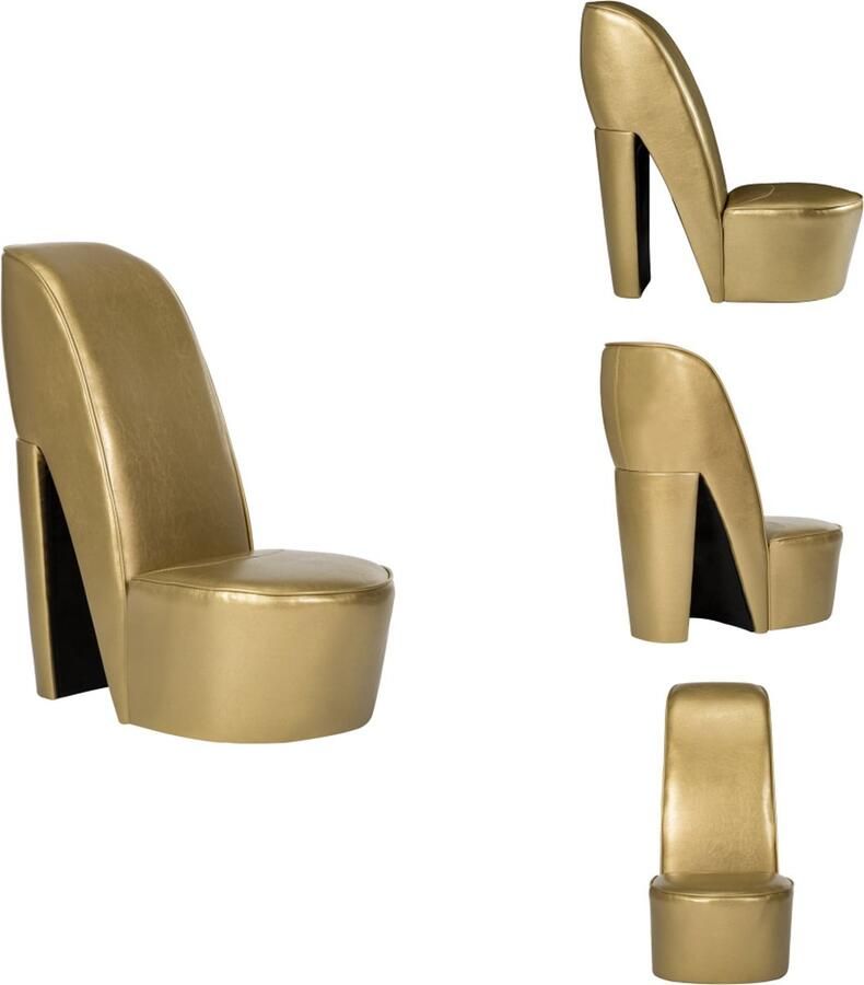 VidaXL Hakstoel Hakstoelen Pumpstoel Pumpstoelen Hakstoel kunstleer goudkleurig