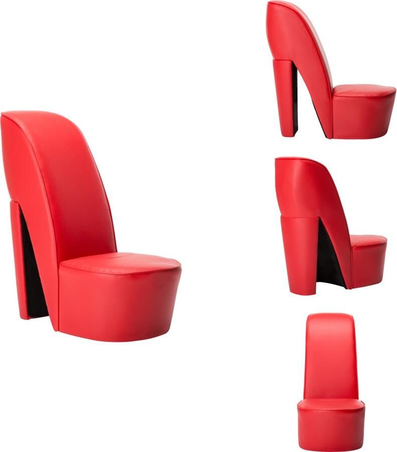 VidaXL Hakstoel Hakstoelen Pumpstoel Pumpstoelen Hakstoel kunstleer rood